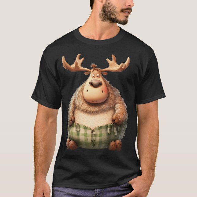 Chubby Rentier Zu Weihnachten. Nummer 5 T-Shirt (Vorderseite)