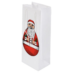 Chubby Rolly Polly Santa Wine Geschenktasche Geschenktüte Für Weinflaschen