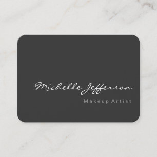 Chubby Rounded Corner Script Grau Business Card Visitenkarte