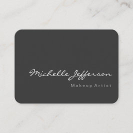 Chubby Rounded Corner Script Grau Business Card Visitenkarte