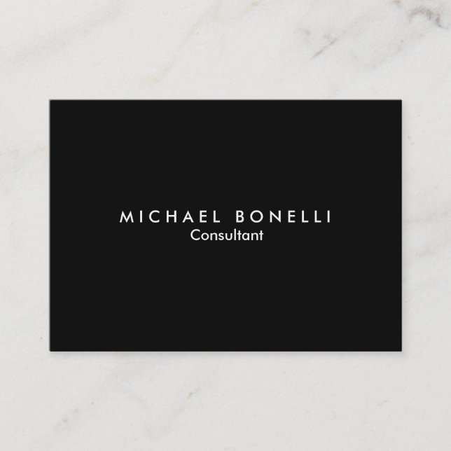 Chubby Schwarz-weiße Minimalistische Visitenkarte (Vorderseite)