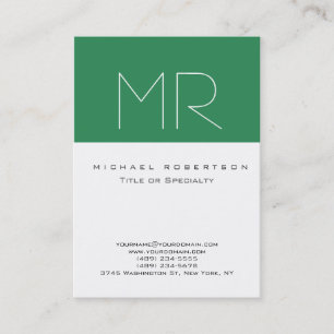 Chubby Sea Green White Clean Business Card Visitenkarte