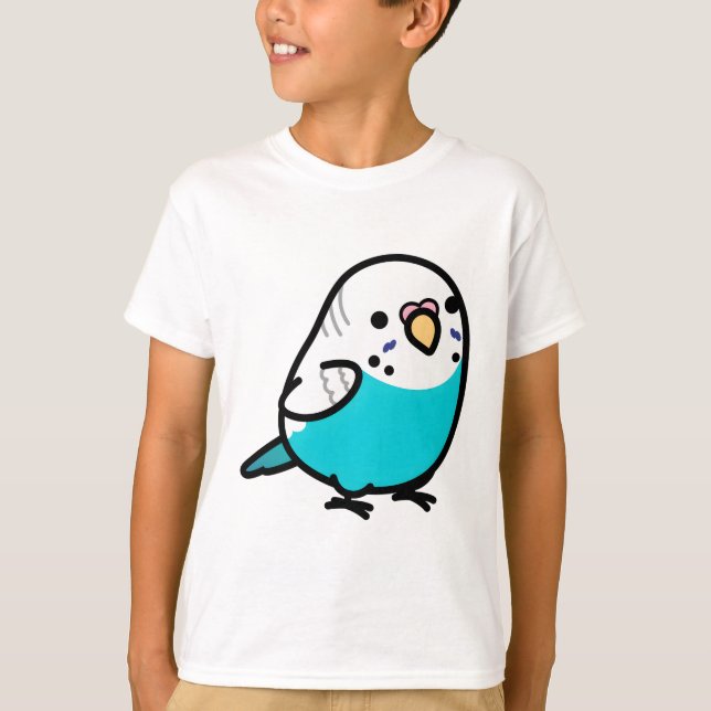 Chubby Skyblue Budgie T-Shirt (Vorderseite)