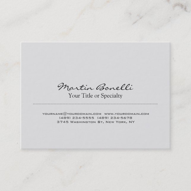 Chubby Stylish Gray Beruflich Business Card Visitenkarte (Vorderseite)