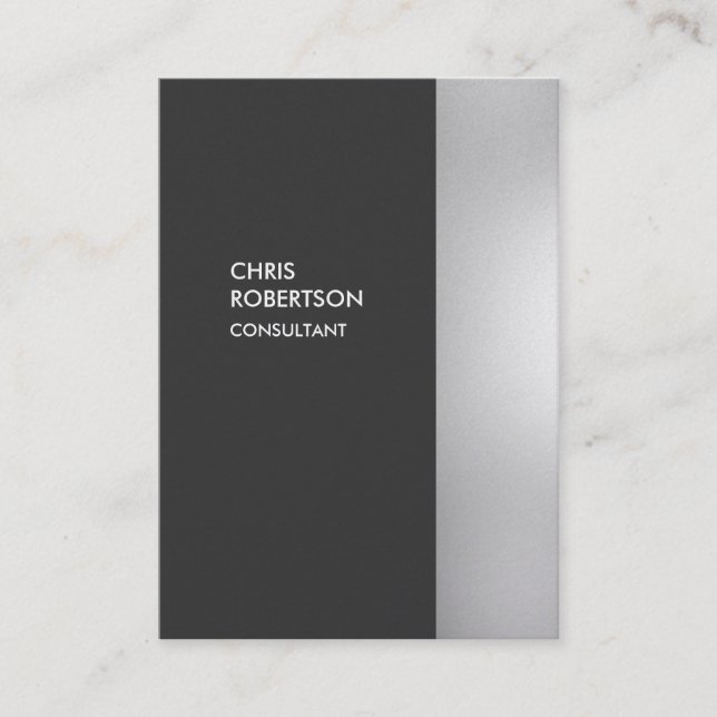 Chubby Stylish Gray Vertical Business Card Visitenkarte (Vorderseite)