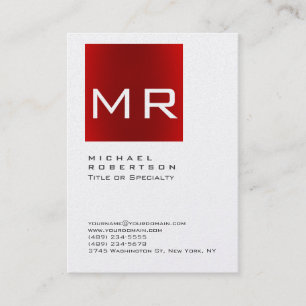 Chubby Stylish Red Monogram Business Card Visitenkarte