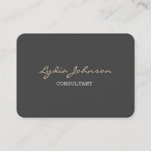 Chubby Stylish Script Trendy Gray Background Visitenkarte