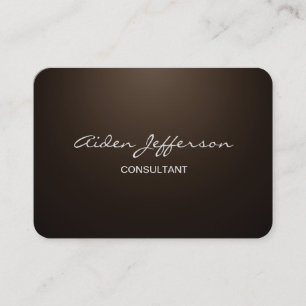 Chubby Stylish Script Trendy Sepia Brown Visitenkarte