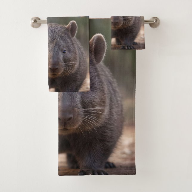 Chubby The Australian Wombat, Badhandtuch Set (Insitu)