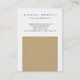 Chubby Trendy Beige White Chic Business Card Visitenkarte