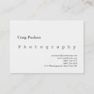Chubby Trendy Fotografy White Business Card Visitenkarte