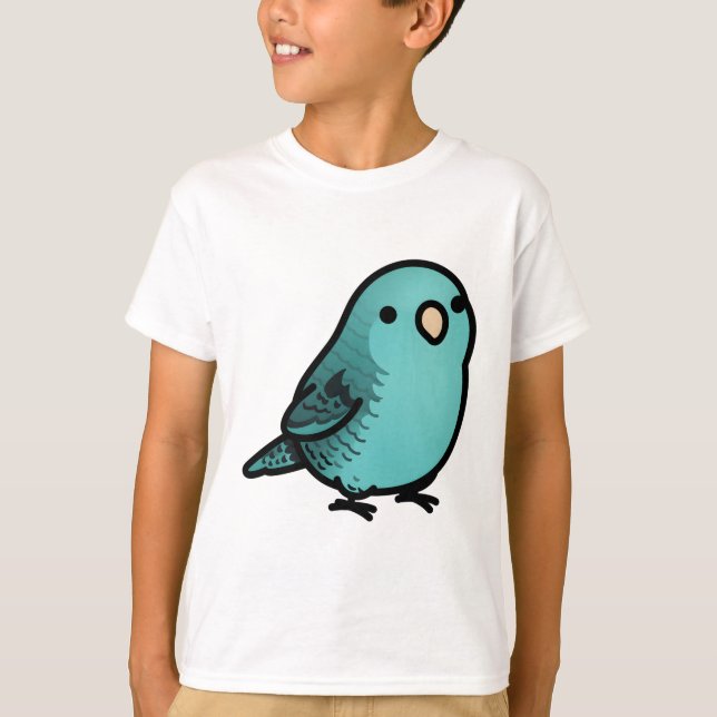 Chubby Turquoise Lineolated Barred Parakeet T-Shirt (Vorderseite)