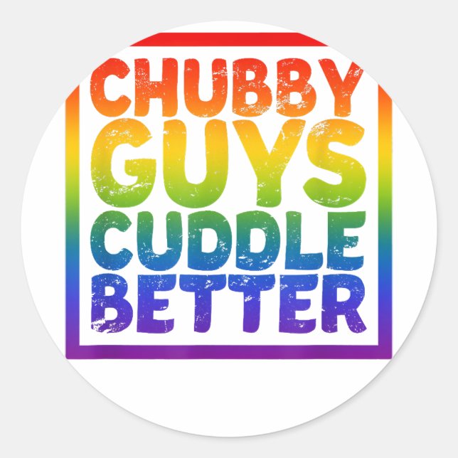 Chubby Typ Cuddle Better - Gay Bear Runder Aufkleber (Vorderseite)