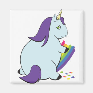 Chubby Unicorn Eating Rainbow Magnet