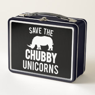 Chubby Unicorn Funny Sarcasm Bewusstsein Rhinos Metall Brotdose