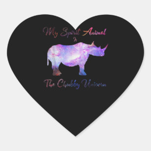 Chubby Unicorn Rhino Niedliches Adortium Herz-Aufkleber