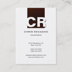 Chubby Vertical Browny Red White Business Card Visitenkarte
