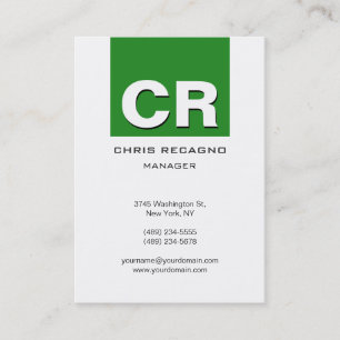 Chubby Vertical Forest Green White Business Card Visitenkarte