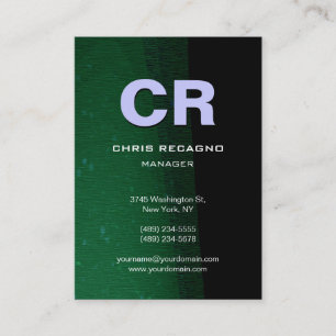 Chubby Vertical Green Black Pattern Business Card Visitenkarte