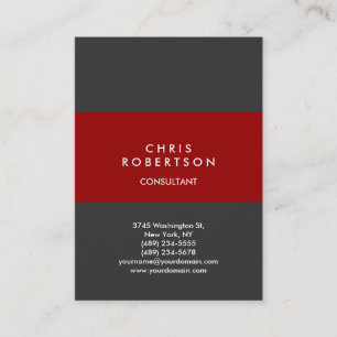 Chubby Vertical Red Gray Personal Business Card Visitenkarte