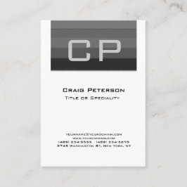 Chubby Vertical Schwarz-weiß Monogram Business Car Visitenkarte