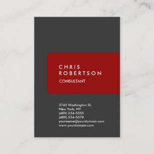 Chubby Vertikal Grau Hintergrund Red Business Card Visitenkarte