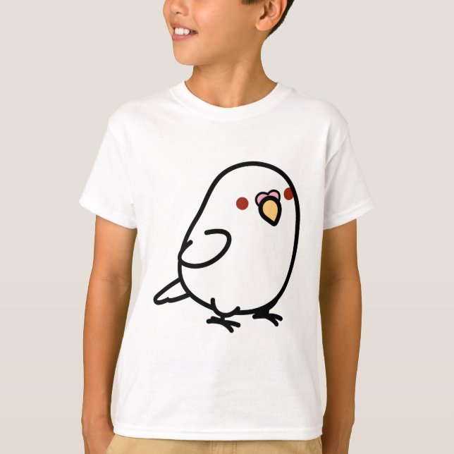 Chubby White Albino Budgie T-Shirt (Vorderseite)