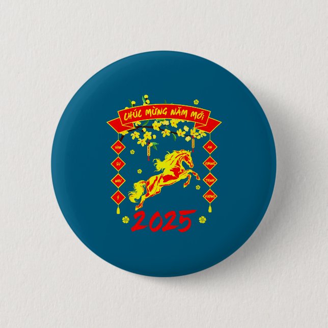 Chuc Mung Nam Moi Happy Vietnamese Lunar New Year  Button (Vorderseite)