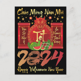 Chuc Mung Nam Moi Happy Vietnamese Neujahr 2024 Einladungspostkarte