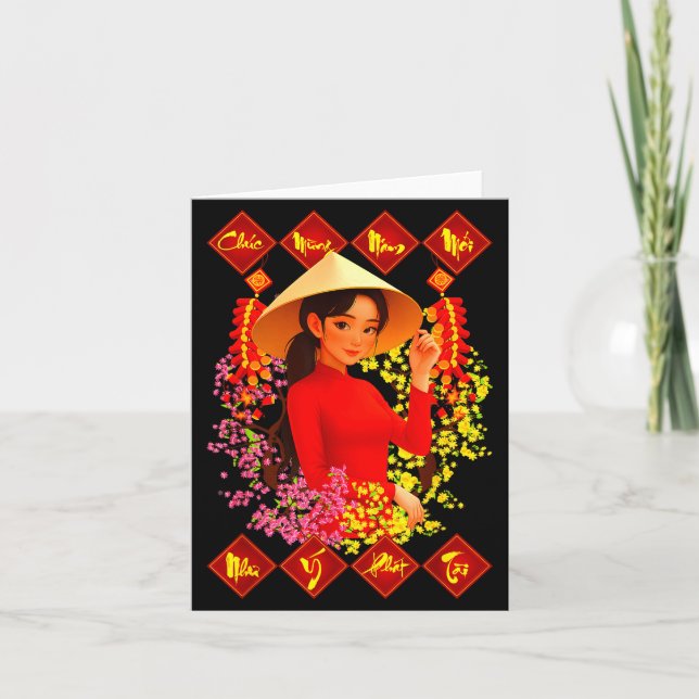 Chuc Mung Nam Moi Tet Binh Ngo 2026 Vietnamesische Karte (Vorderseite)