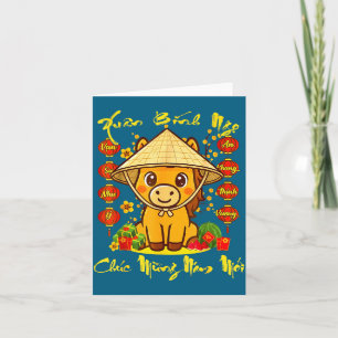 Chuc Mung Nam Moi Vietnamesisches Neujahr des Pfer Karte