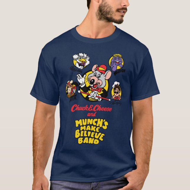 Chuck E Cheese and Munchs Make Believe Band 1989 f T-Shirt (Vorderseite)