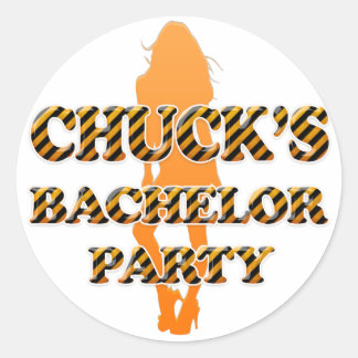 Chuck's Bachelor Party Runder Aufkleber