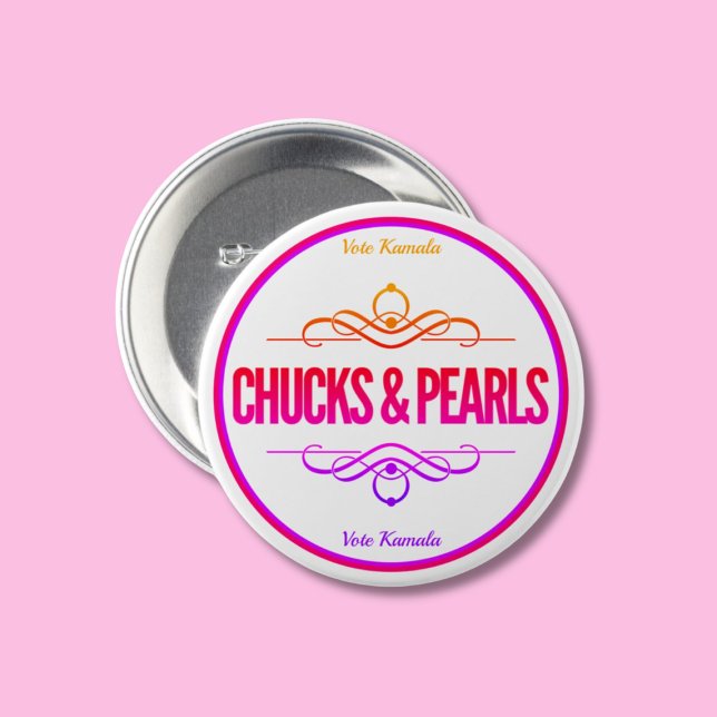 Chucks & Pearls Rosa Stimme Kamala Button (Von Creator hochgeladen)