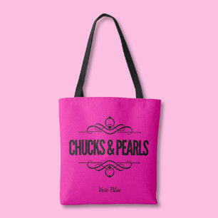 Chucks & Pearls Vote Kamala Hot Pink Toe Bag
