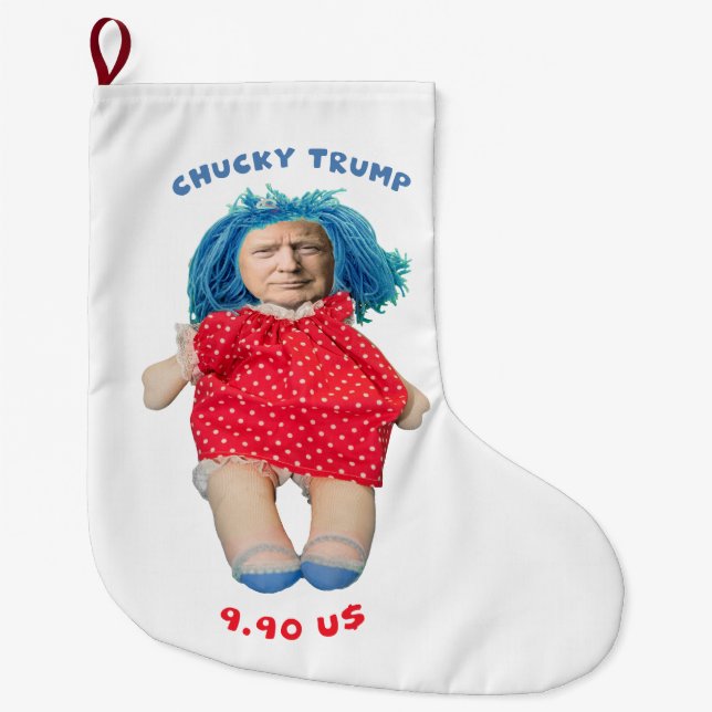 Chucky Donald Trump Puppe Großer Weihnachtsstrumpf (Vorderseite)