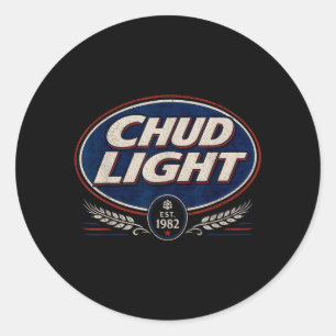 Chud Light Lustige Parodie Bier Stil Humor Vintage Runder Aufkleber