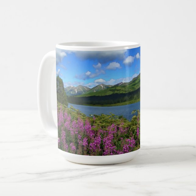 Chugach Mountains - 15 oz. Becher Kaffeetasse (Vorderseite Links)