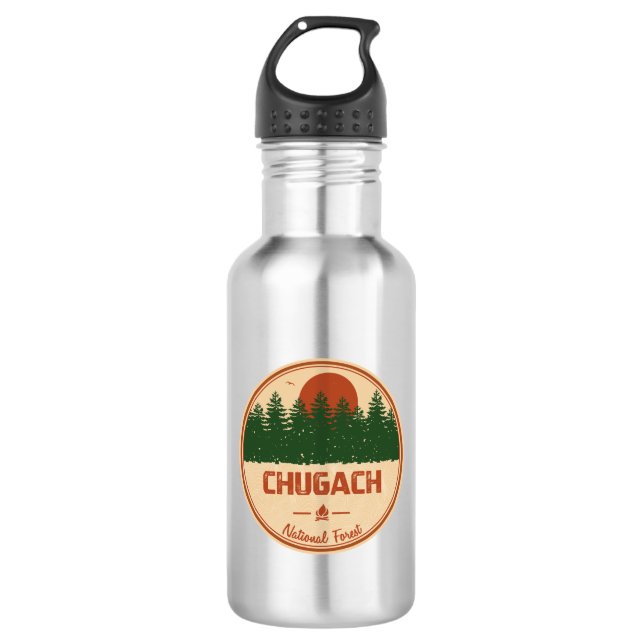 Chugach National Forest Edelstahlflasche (Vorderseite)