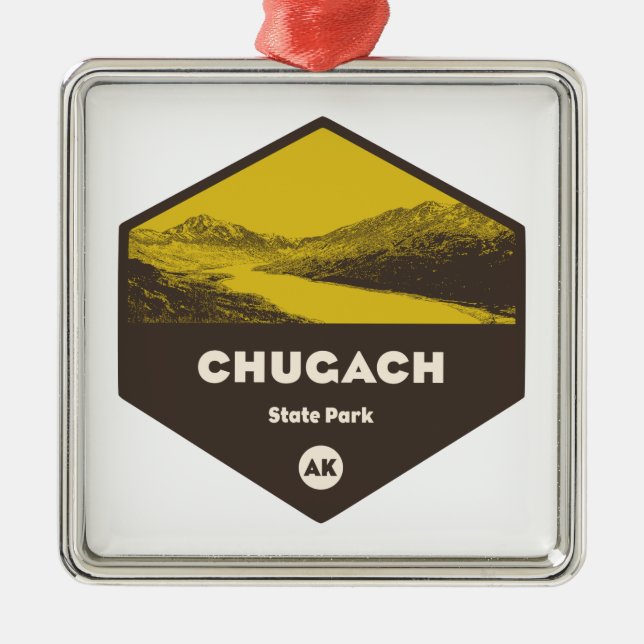 Chugach Staat Park, Alaska Ornament Aus Metall (Vorne)
