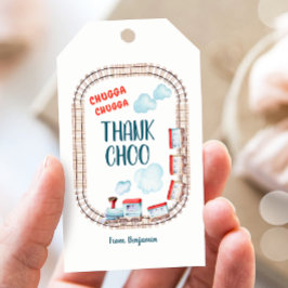 Chugga Choo Boy Vintag Train Red Blue Geburtstag Geschenkanhänger