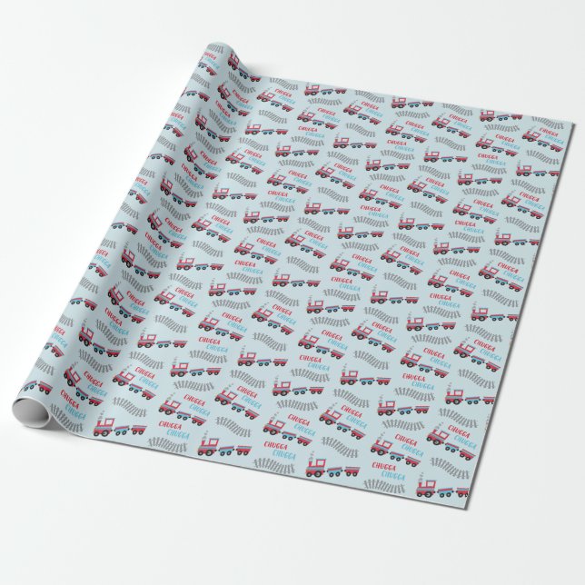 Chugga Chugga Choo Choo Train Wrapping Paper Roll Geschenkpapier (Ungerollt)