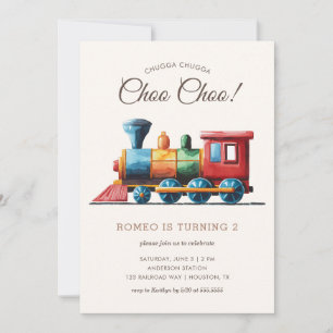 Chugga Chugga Choo Choo Vintage Zug 2. Geburtstag Einladung