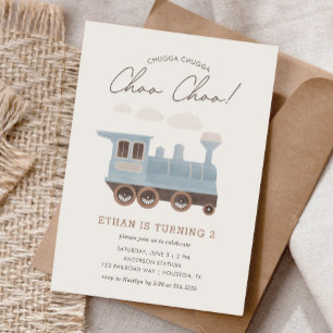 Chugga Chugga Choo Choo Vintage Zug 2. Geburtstag Einladung