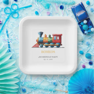 Chugga Chugga Choo Choo Vintage Zug 2. Geburtstag Pappteller