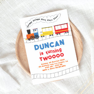 Chugga Chugga Choo Choo Zug 2. Geburtstag Einladung