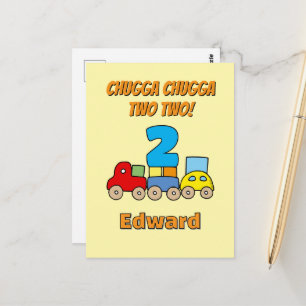 Chugga Chugga Two Two 2. Geburtstag Zug Postkarte