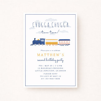 Chugga Chugga Two Two Train Birthday Invitation Einladung