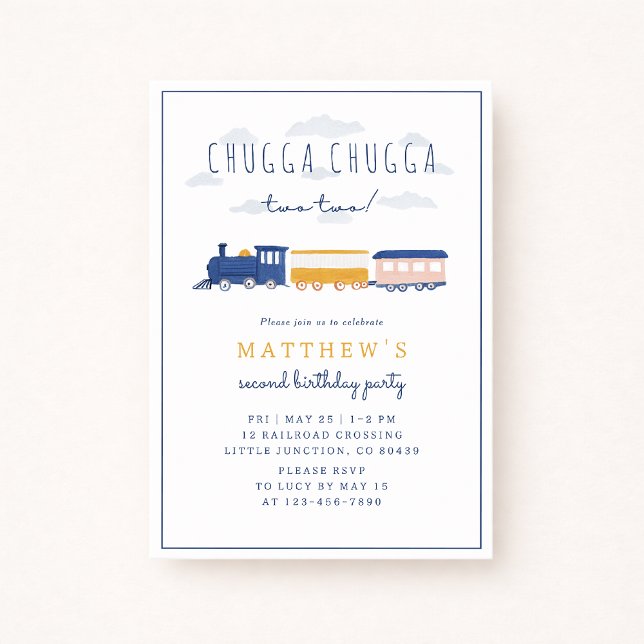 Chugga Chugga Two Two Train Birthday Invitation Einladung (Von Creator hochgeladen)