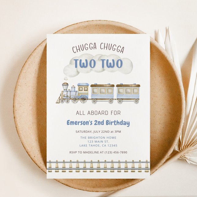 Chugga Chugga Two Two Train Second Birthday Invite Einladung (Von Creator hochgeladen)